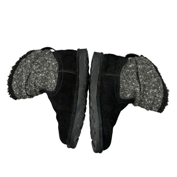 BearPaw Virginia 2133 Black Suede Wool Blend Ankle Snow Boot Unisex Youth Size 5 - Picture 4 of 11